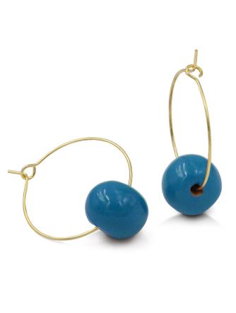 Kazuri Øreringe, Creoler blå kugle